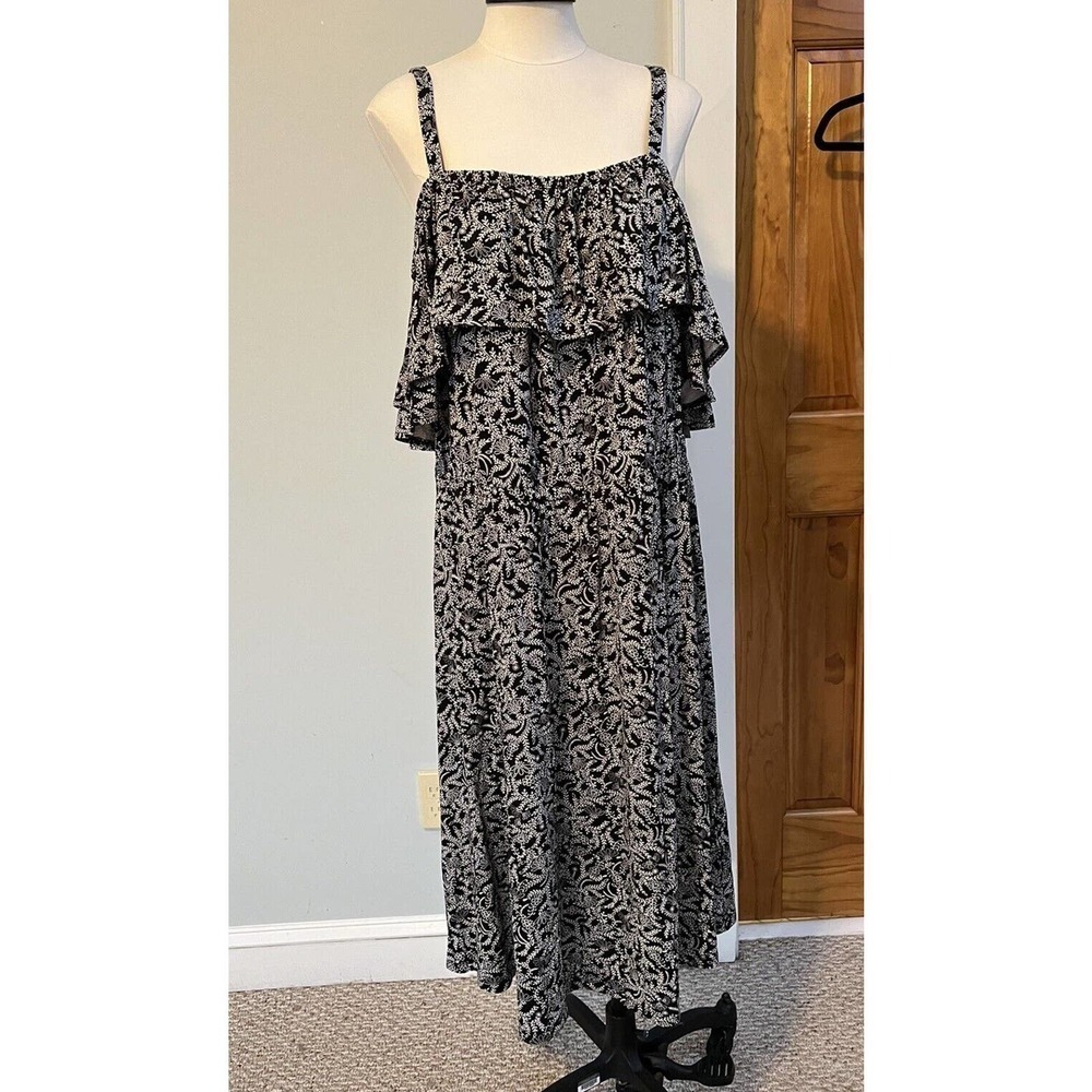 NWT Old Navy Womens 2X Dress Waist Defined Off The Shoulder Jersey Knit BLACK